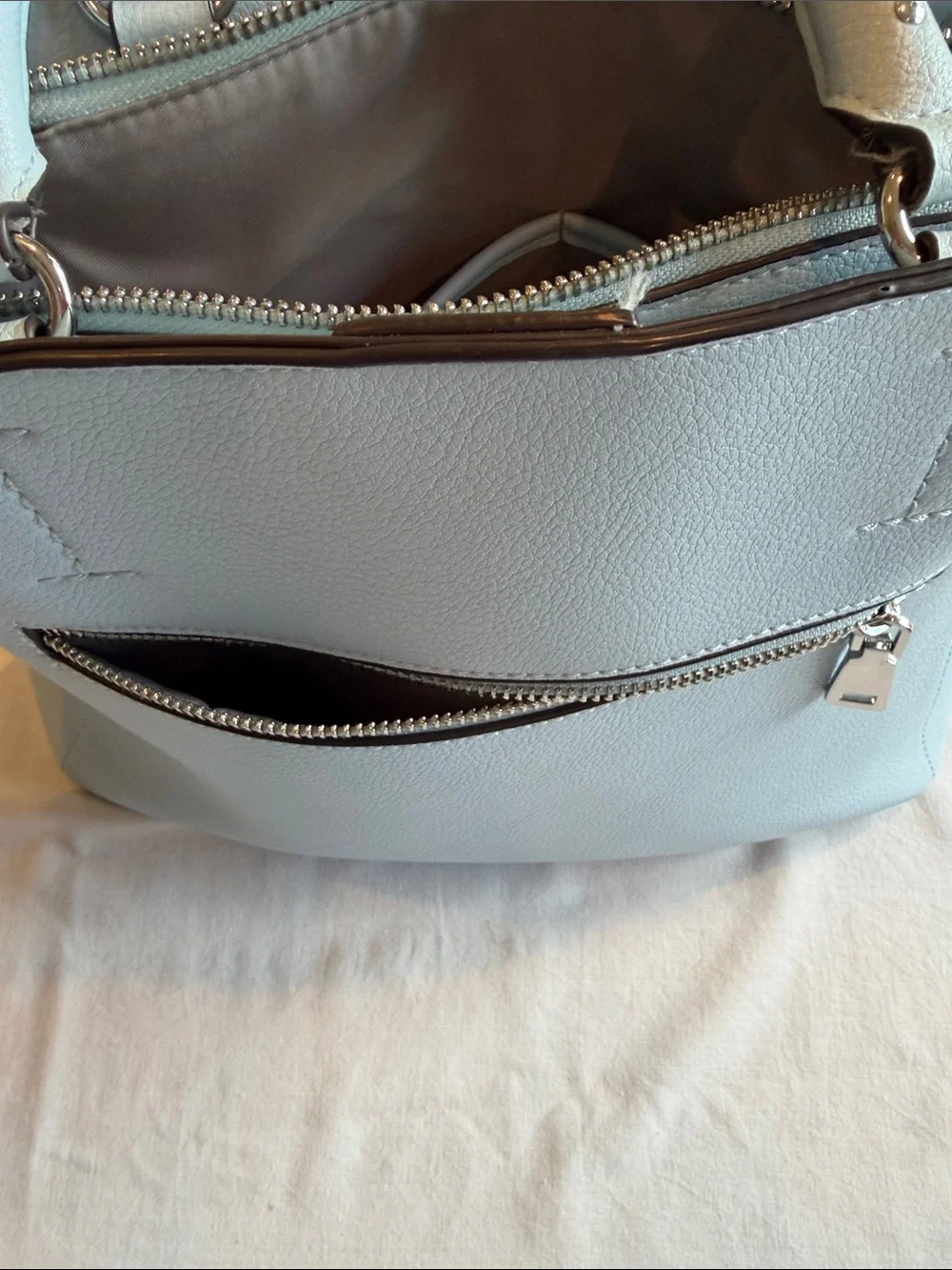 INC International Concepts Light Blue Studded Top-Handle Satchel